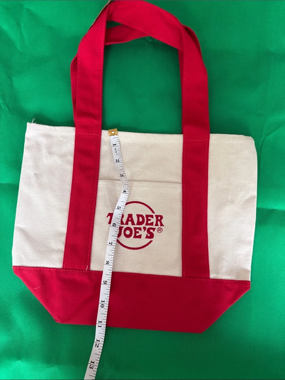 Trader Joe's Red & White Canvas Tote Bag